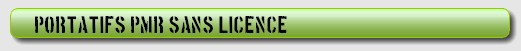 Portatifs talkie walkie sans licence